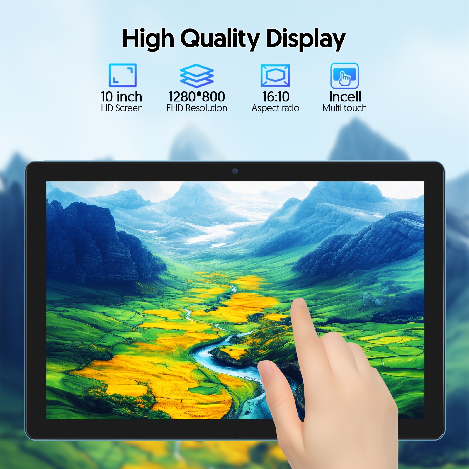 10-inch Android 15 Tablet, Tablet with (Keyboard, Mouse, Stylus, Protective Case) Optional, 12GB (3G+9G Virtual) RAM, 64GB ROM, Supports 1TB Memory Expansion, 6000mAh Battery, 1280*800 IPS High-definition Touch Screen, 2MP+8MP Dual Cameras, 5Gwifi