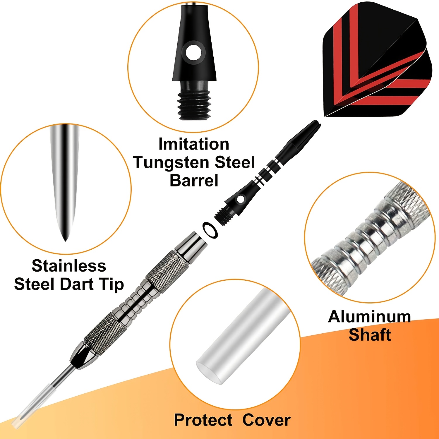 Professional 12pcs Dart Set with Hard Tip Tungsten Darts