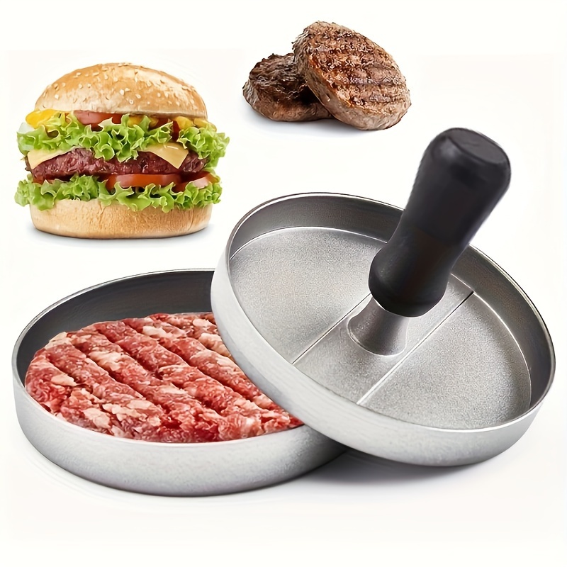 

1set, Stainless Steel Meat Press, Hamburger Manual Non-stick Mold Beef Vegetables Burger Bbq, Outdoor Camping Picnic Hiking, Kitchen Stuff Cookware Barbecue Tool Accessories