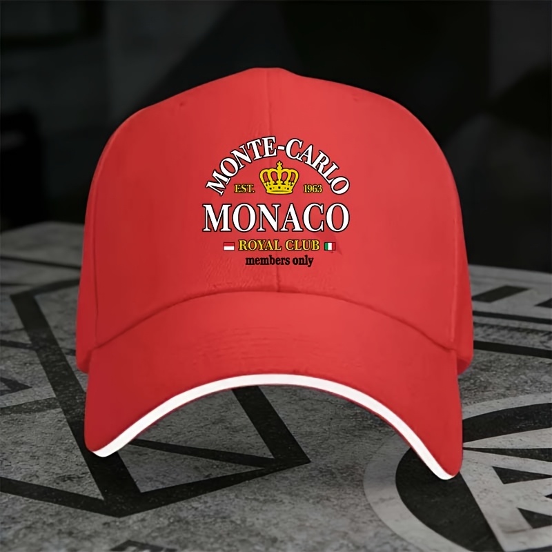 TEMU 1 Adjustable Sandwich Baseball Cap Related To The Monaco Crown, Vintage Badge Style Sandwich Men's Trendy Hat, Ideal Gift For Sports, Parties,