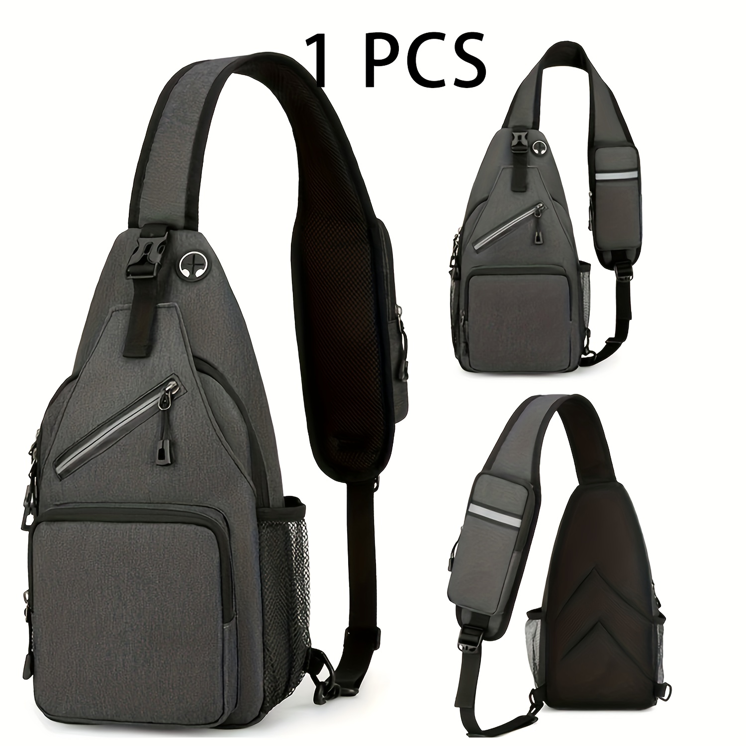Image of 1pc Crossbody Sling Bag For Men And Women With Adjustable Shoulder Strap Shoulder Backpack Chest Bag Travel Hiking Daypacks, Christmas Gift