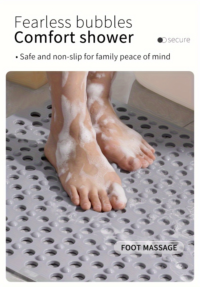 1pc bathroom non slip mat with suction cup bath rug shower mat round hole design bathroom massage   drain suitable for shower room hotel toilet toilet bathtub bathroom accessories Product details 2