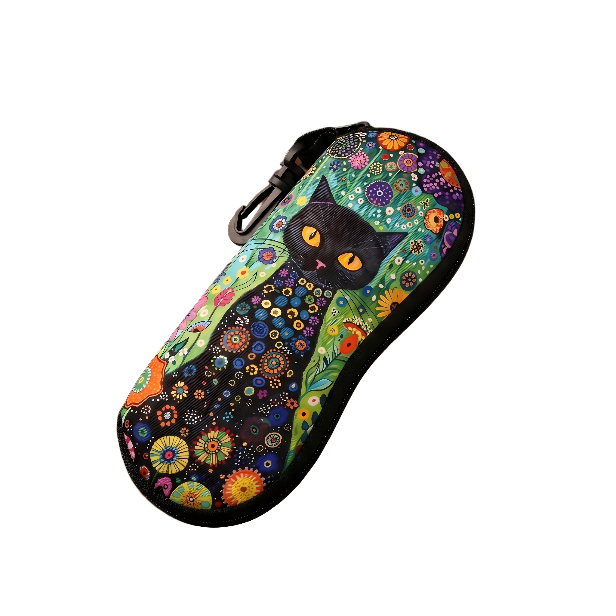 TEMU Pattern Zipper Stylish Portable Glasses Case, Suitable For Men And Women. The Glasses Bag Features A Zippered Closure, Compatible With Styles Of