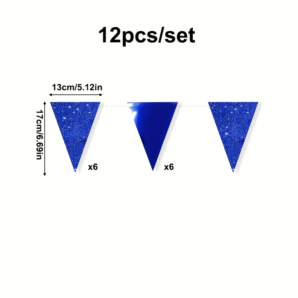 Image of Blue Triangular Flags For Graduation, Weddings, Bridal Showers, Baby Showers, Father's Day, And Nautical-themed Party Supplies, Including Banners And Pennants