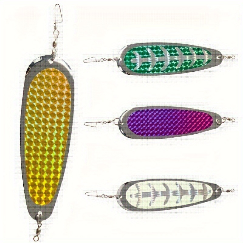 Fishing Flashers For Trolling Salmon | Salmon Fishing Diving Board 4.5In | Trolling Flashers For Salmon With Lights 23g Metal Flash Boards For Sea Fishing Long Casting Trout