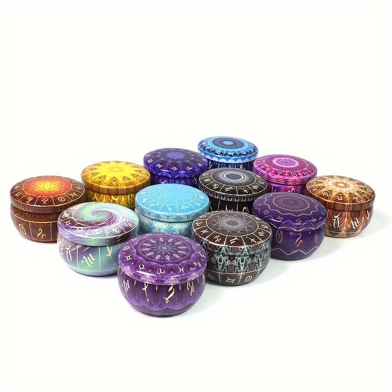 

12pcs - Metal Tin Set For & Aromatherapy - Diy Kit , For Christmas, Thanksgiving, Easter Decorations &