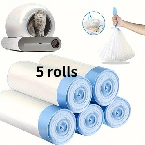 5 rolls ultra thick pet waste bags disposable bags with drawstring suitable for living room bathroom kitchen use