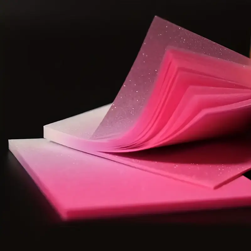 2pcs 100 sheets pink to blue gradient glitter transparent sticky notes shiny waterproof self bookmark notebook back to gift Product details 1
