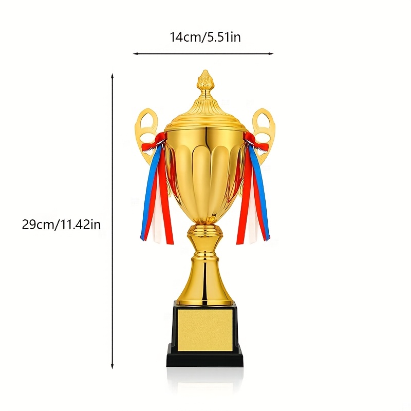 Image of 1 Customized Personalized Football And Basketball Metal Trophy, Volleyball Team Competition Golden Trophy, And Abs Material, Customized With Commemorative Trophies For Athletics And Swimming Events