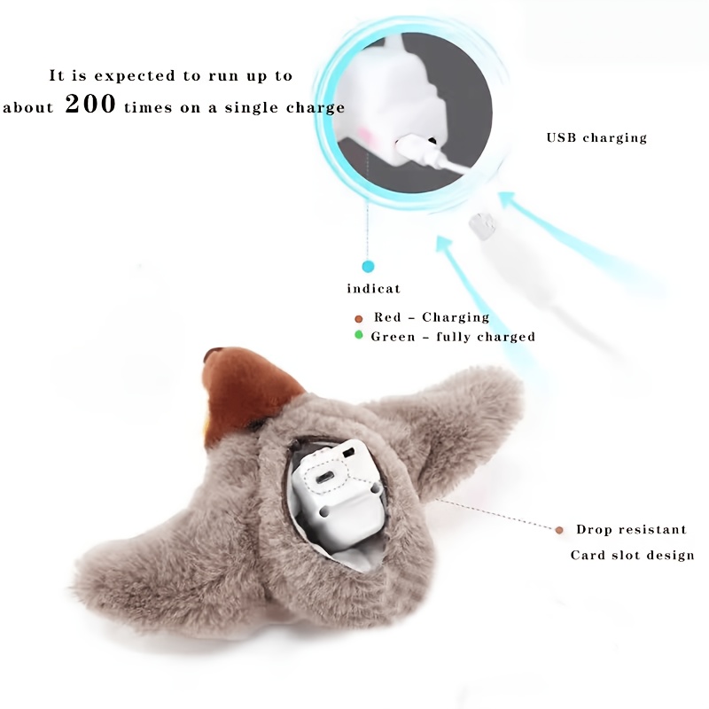 1 Pet Jitterbug Cat Toy, a Pet Boredom-Relieving Interactive Artifact, Automatically Shakes And Makes Sounds, Polyester Fiber Is Soft And Bite-Resistant, Suitable for Indoor Exercise Activities for Large, Medium, And Small Cats