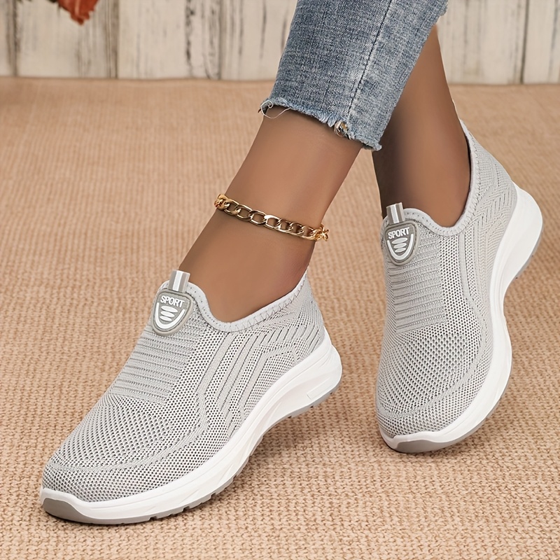 Image of Women's Casual Sneakers, Mesh Knit Upper Breathable Lightweight, Soft Comfortable, Outdoor Athletic Shoes, Suitable For Fashionable Sneakers, Women Shoes