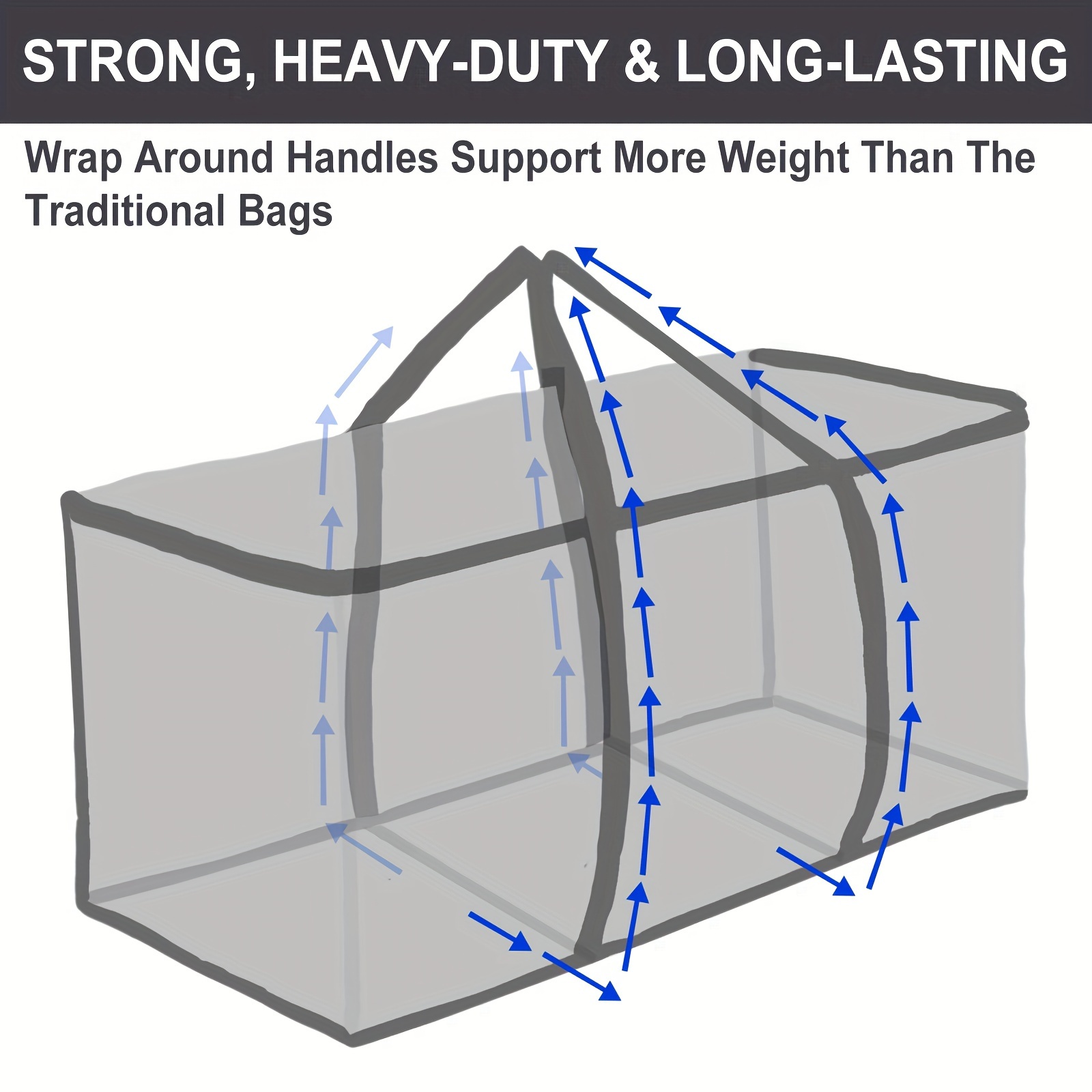 TOMNK Moving Bags Heavy Duty, Storage Bags with Sturdy Handles And Zippers, Saving Moving Storage, Foldable, for Halloween And Christmas 10 TOMNK Moving Bags Heavy Duty, Storage Bags with Sturdy Handles And Zippers, Saving Moving Storage, Foldable, for Halloween And Christmas