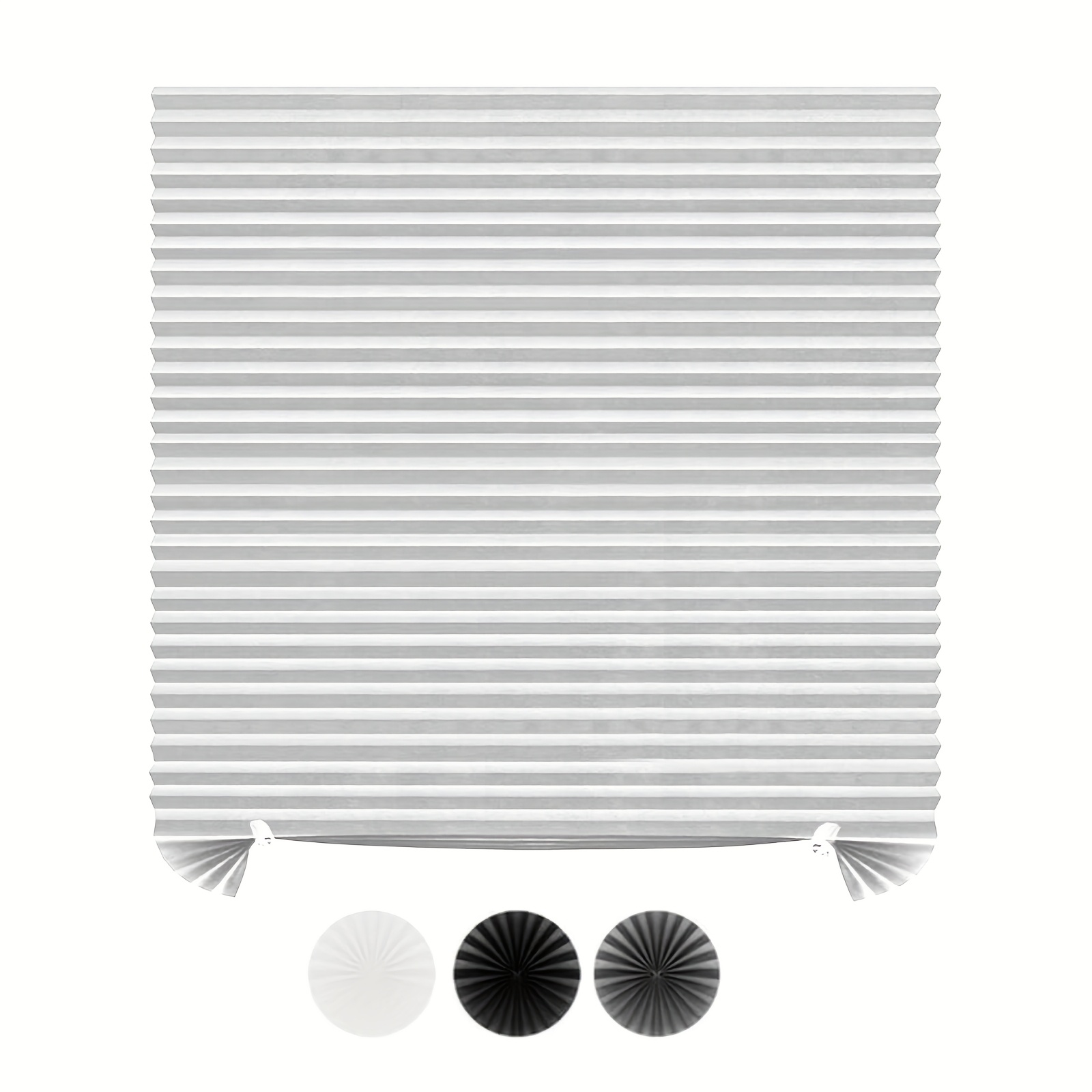 TEMU 1pc Aper Blackout Shades For Indoor Windows Temporary Cordless Paper Pleated Adhesive Blinds No Drill Privacy Fabric Window Coverings Stick On