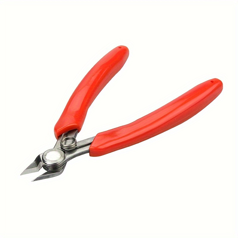

1pc Mini Diagonal Cutting Pliers, Plastic Sprue Cutter, Precision Wire Clippers, Handy Craft Shears, With Red Comfort Grip Handles, For Model Kit Building And Electronics