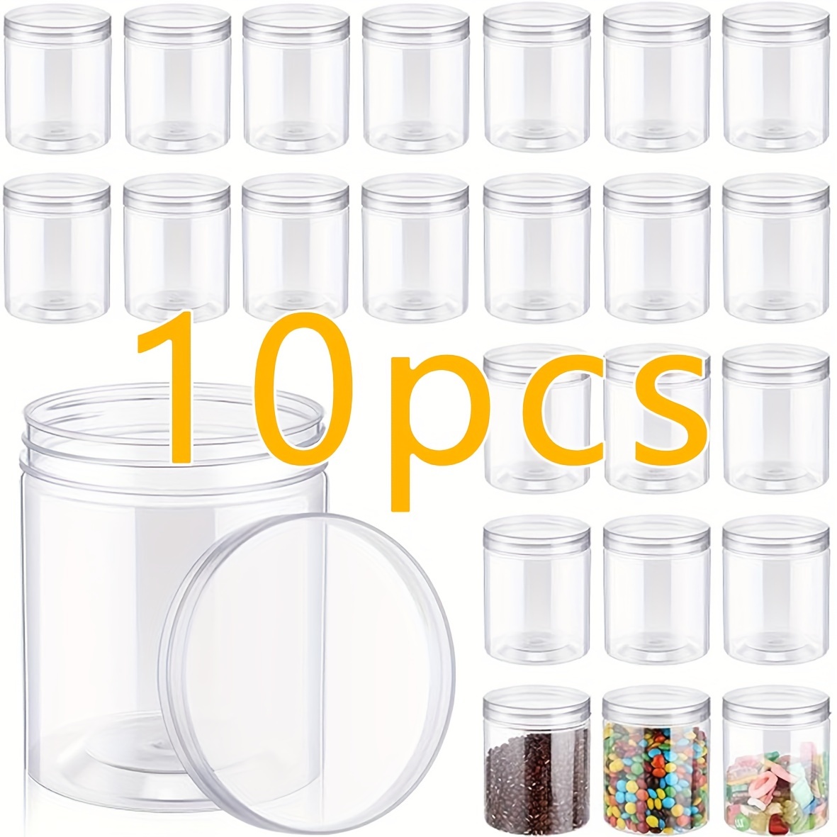 10pcs 250ml clear plastic airtight food storage jars - Temu United Kingdom
