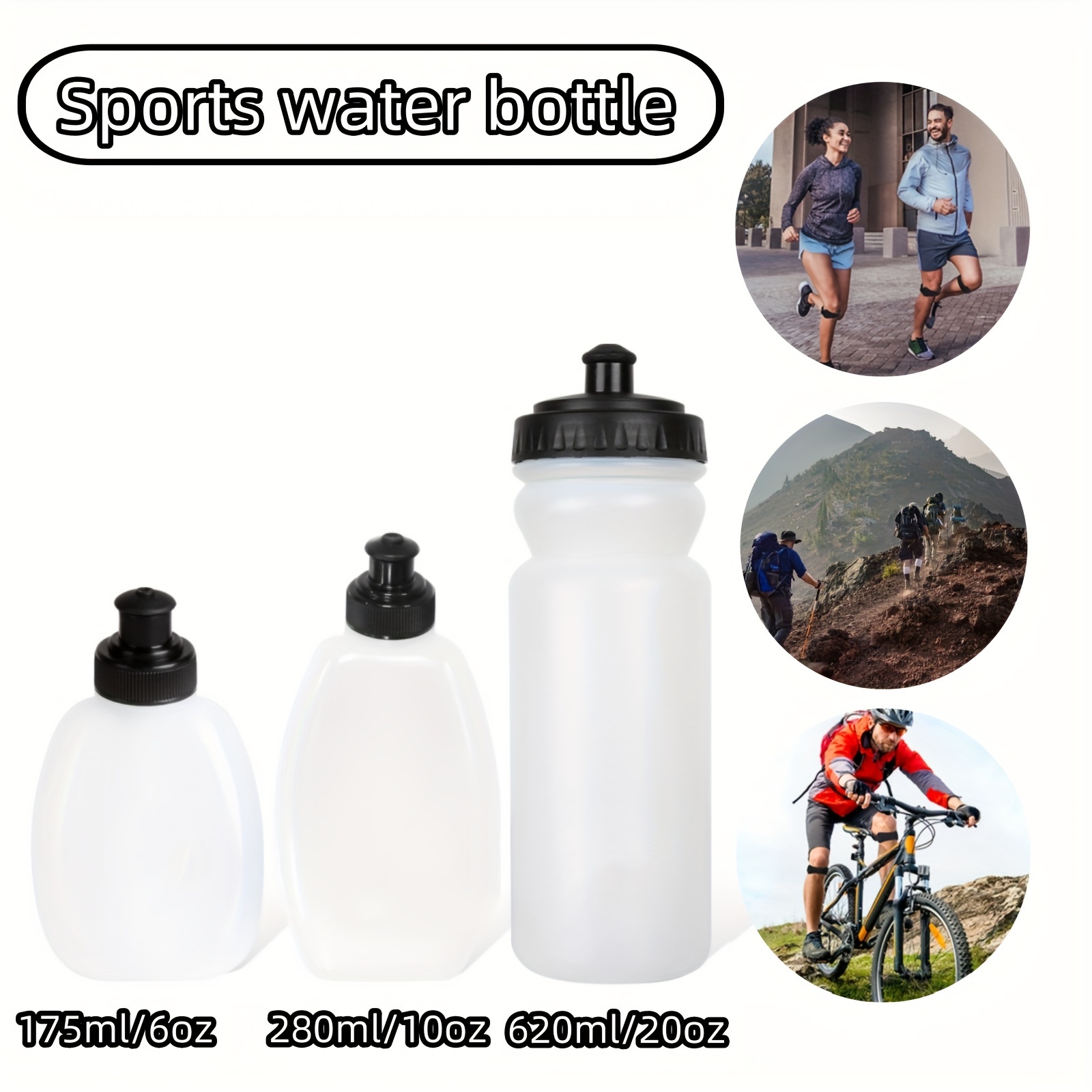 

1pc Outdoor Running Cycling Water Bottle, Mountaineering Water Bottle, 175ml/280ml/620ml