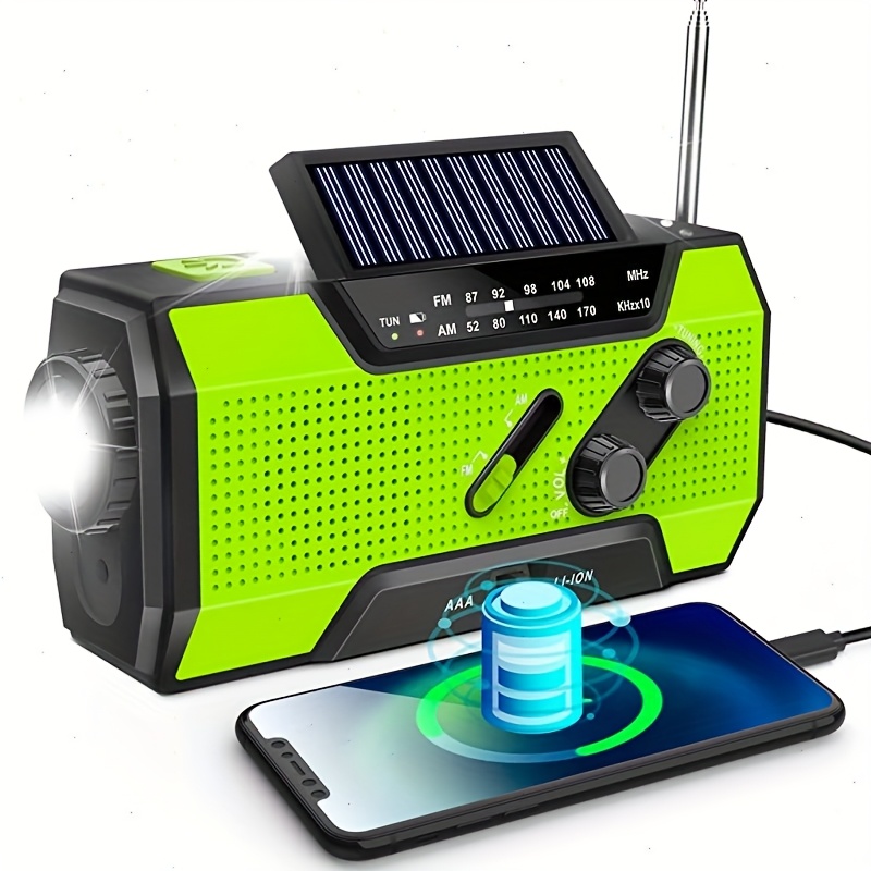 Image of Emergency Weather Flashlight Radio, Hand Crank Solar Noaa Radio With Am Fm, Reception Quickly, 4000mah Power Bank, High Bright Flashlight, Motion Sensor Reading Lamp, Sos Alarm For Hurricane