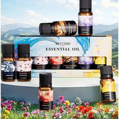 a set of floral essential oils consisting of 6pcs suitable for use with diffusers humidifiers candle making and 6 bottles for women friends and