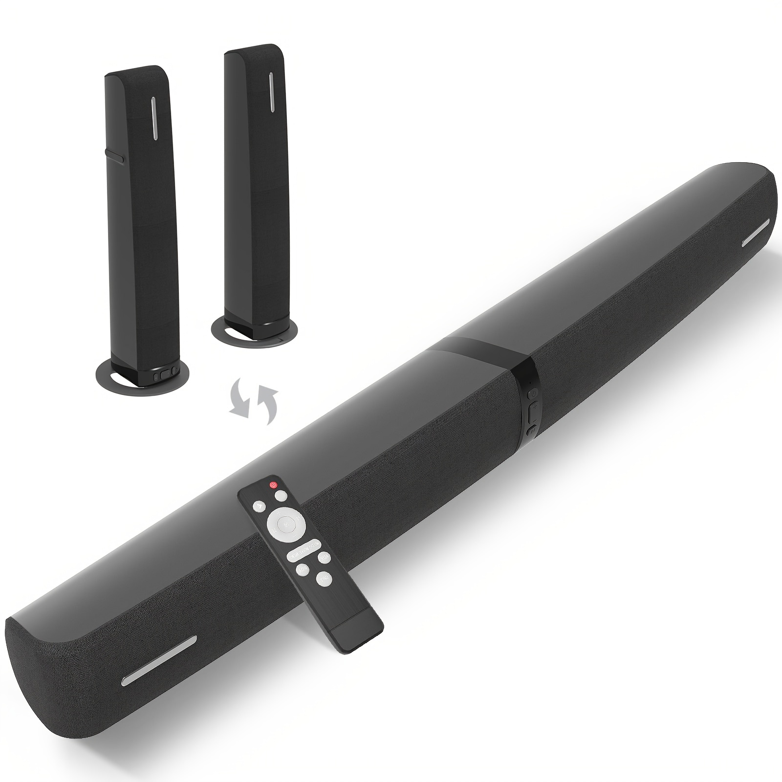 TEMU Barra de sonido para Smart TV, Altavoz inalámbrico, Barra de sonido con conexión cableada e inalámbrica, Aumento automático del volumen, Cables