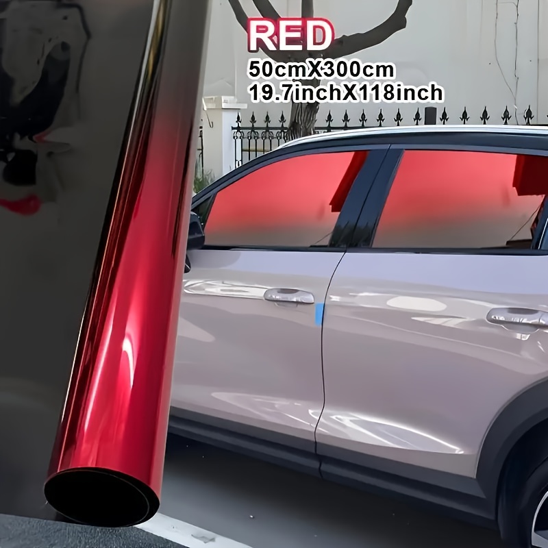 TEMU 1 Roll Of 19.7 X 118 Inch Two-color Gradient Window Film | Heat Resistant, Vlt, Protective, Contrasting, Tear-off And Paste, Pet Material,