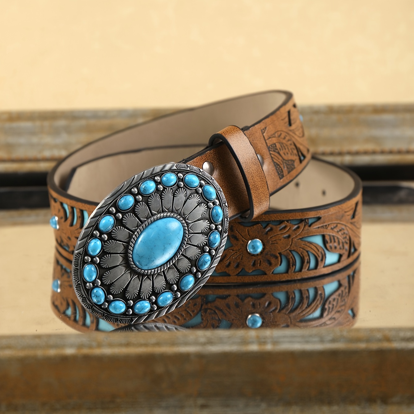 Western Emerald Belt Retro Medieval Emerald Belt Cowboy Maid Belt