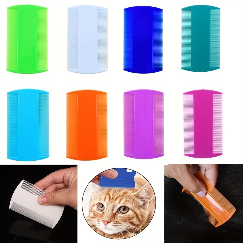 

10pcs Pet Grooming Dog Accessories Double Sided Cat Flea Brush Lice Comb, Fine Teeth Hair Removal Combs, Assorted Varieties
