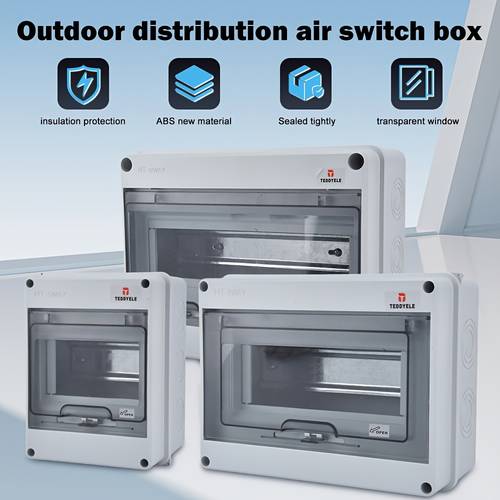 air circuit breaker distribution box for mounting on courtyard exterior walls as a loop box for leakage circuit breakers in three specifications 5 circuits outdoor switch junction box with abs material casing acrylic transparent
