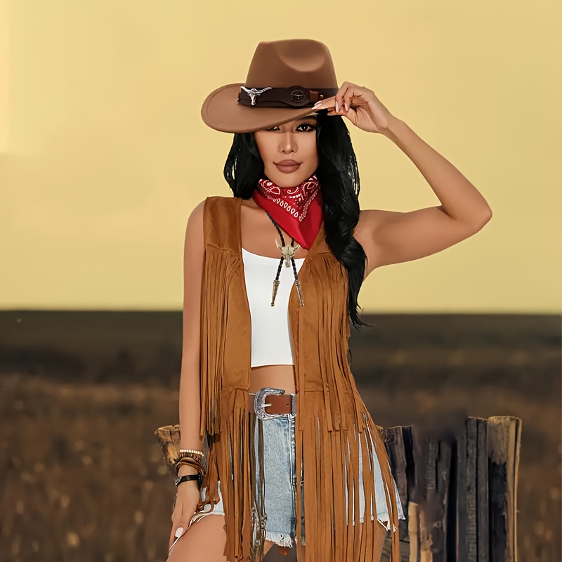 tenue cowgirl western accessoires ceinture bohème gravée Temu Canada