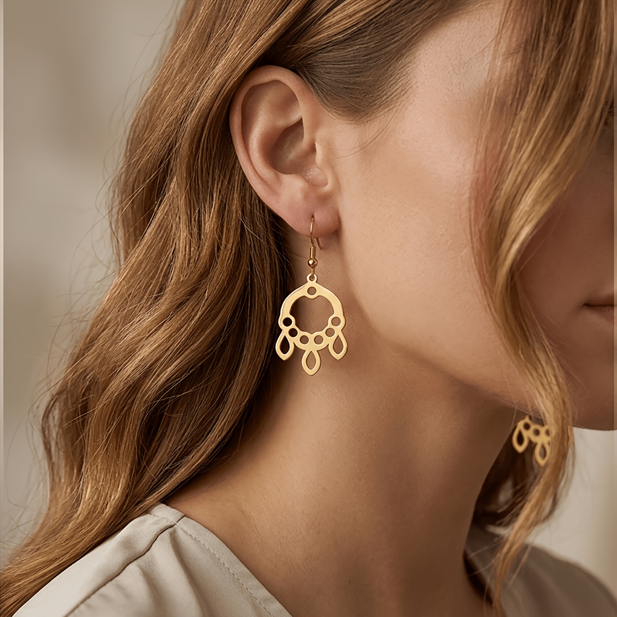 Women's Teardrop Drop Earrings, Boho Tribal Ethnic Style