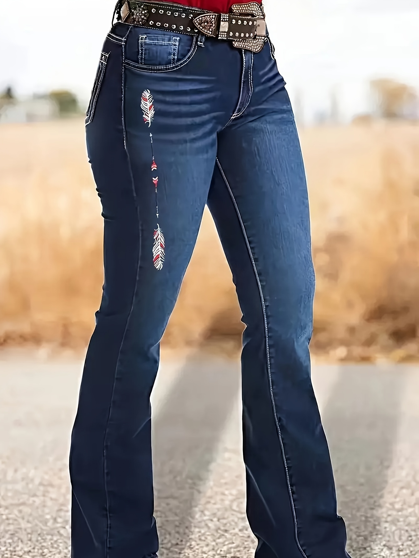 vaqueros talla mujer pantalones acampanados elásticos Temu Mexico