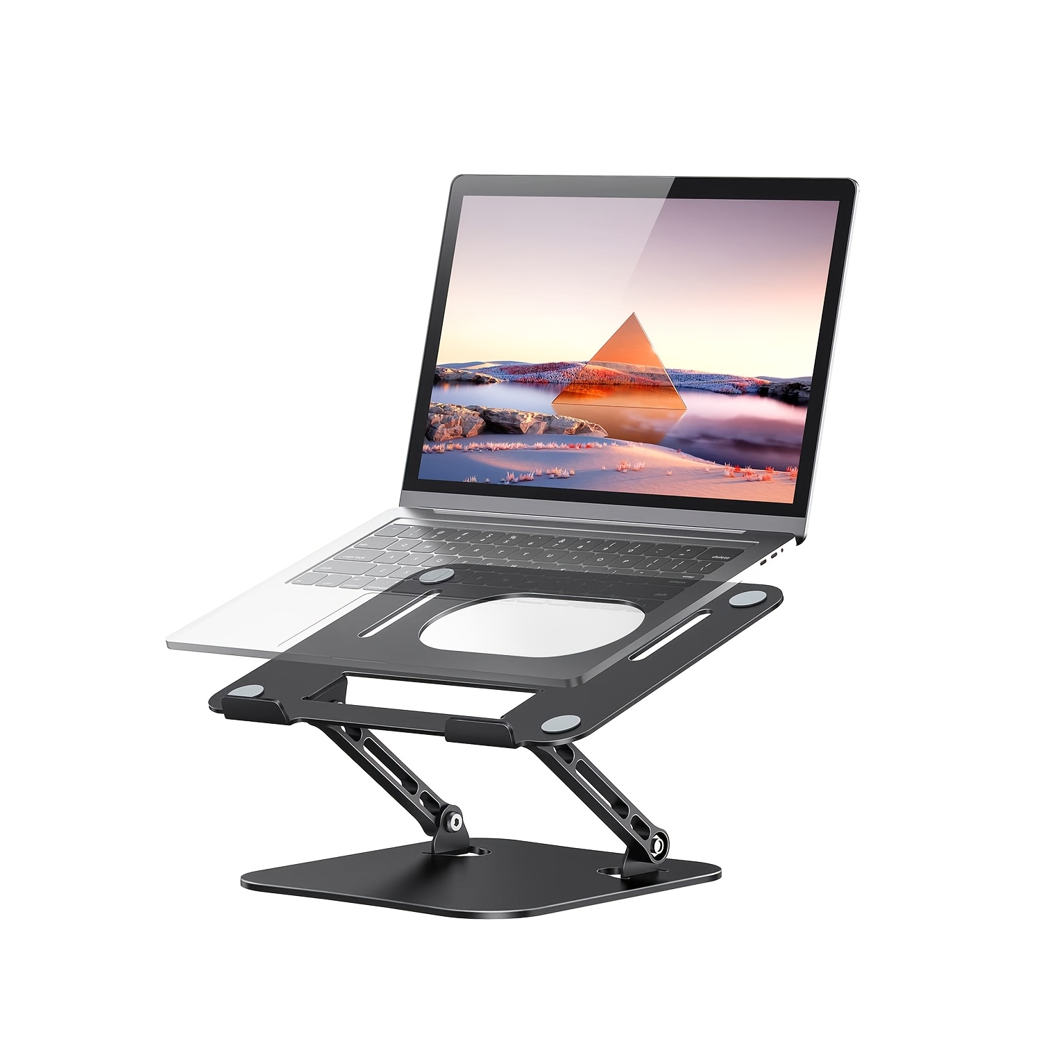 Image of Kexin Laptop Stand Adjustable Foldable Aluminum For Alloy Portable Holder For All Laptop And Tablet Sizes And Free Additions
