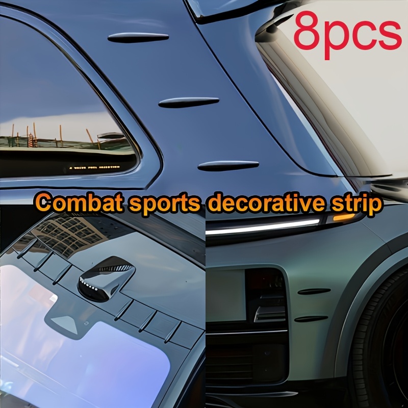 E-shop 8 Stk. Kampfsport-Dekorstreifen – ABS-polierte Autoleisten für vorne & hinten, einfaches Abziehen & Aufkleben, rot-schwarzes sportliches Design