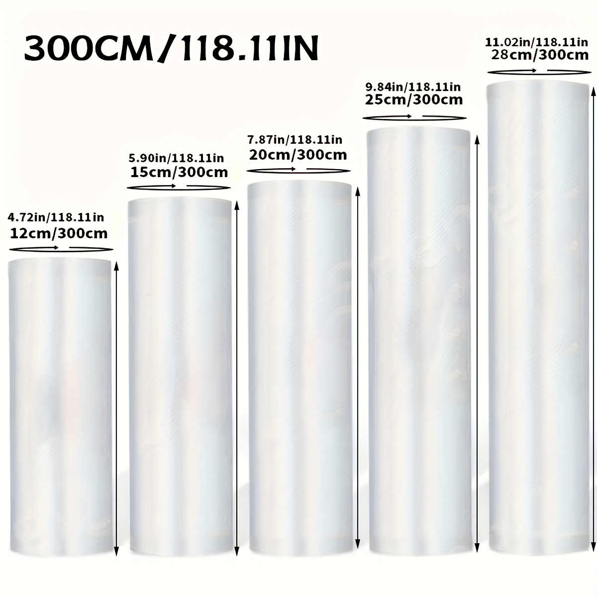 5 Vacuum-sealed Bags Of Sizes, Reusable Food Storage Bags Measuring /5m, Leak-proof And Stretch-resistant, Suitable For Freezing And Microwave Heating, Storage Additions For Food Preservation