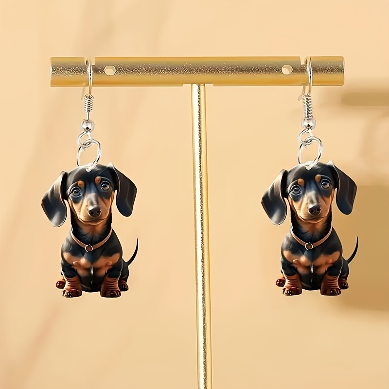 

Dachshund Acrylic Earrings - Lightweight, & Stylish Women's Jewelry For Casual Attire &