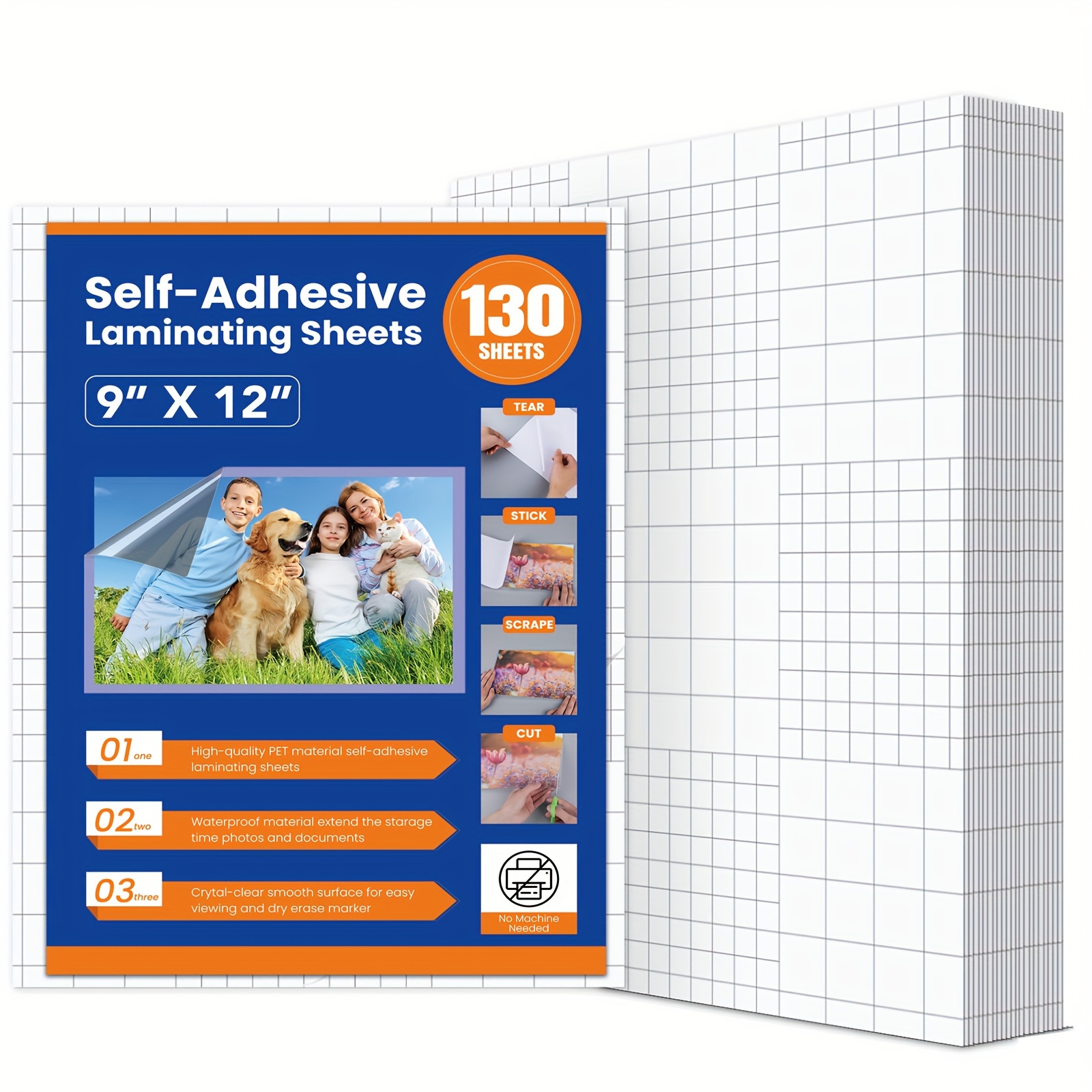 

[top-] 130pcs -adhesive Laminating , 9x12 - Clear Pvc, No Needed, For Use