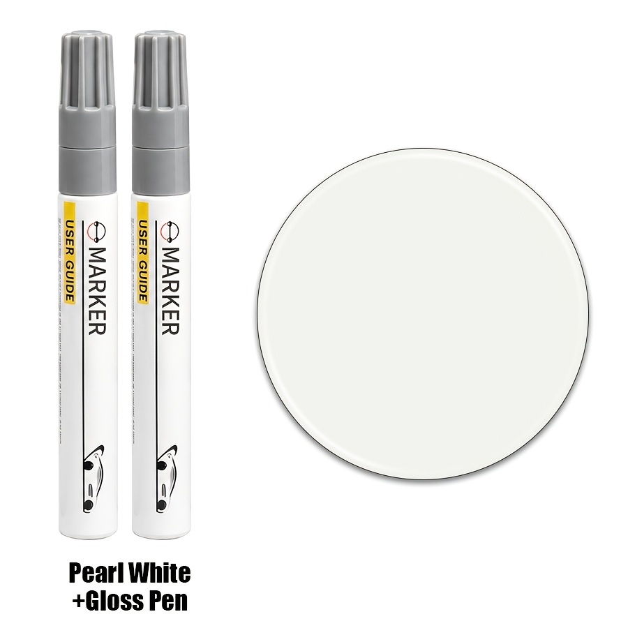 TEMU Vehicle Surface Color Marker Pen Set, Universal Car Care Tool With Shine Finishing Pen;(1 Color Repair Pen + 1 Gloss Finishing Pen Set)