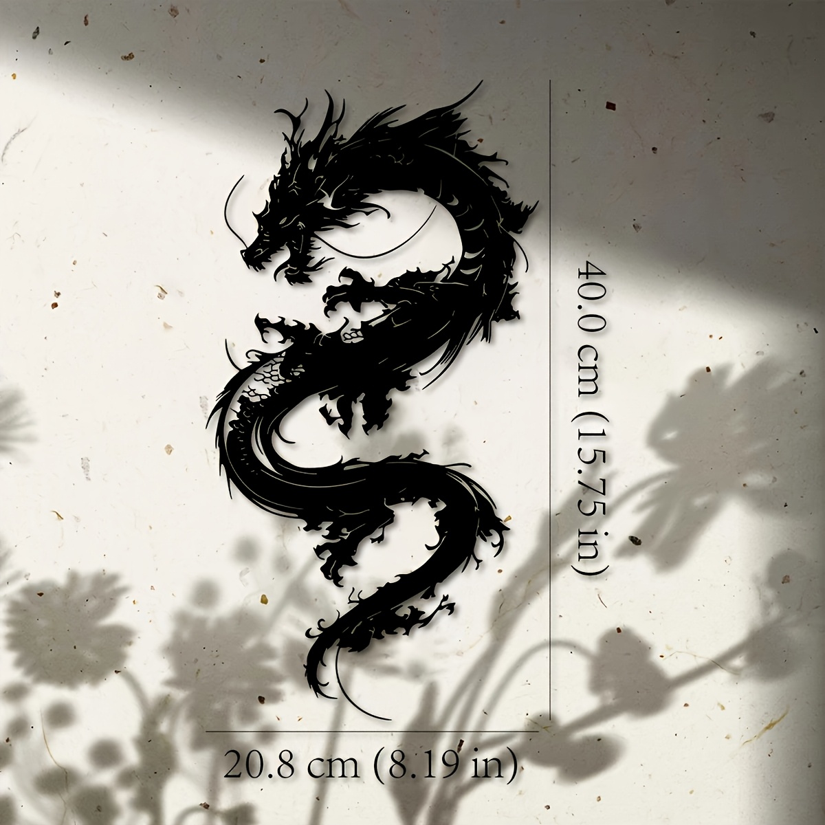TEMU [dragon Metal Art] Black Metal 1pc Oriental Dragon Wall Sculpture | 15.75x8.19 Inches Decorative Iron Wall Art For Home, Patio, Balcony - Ideal