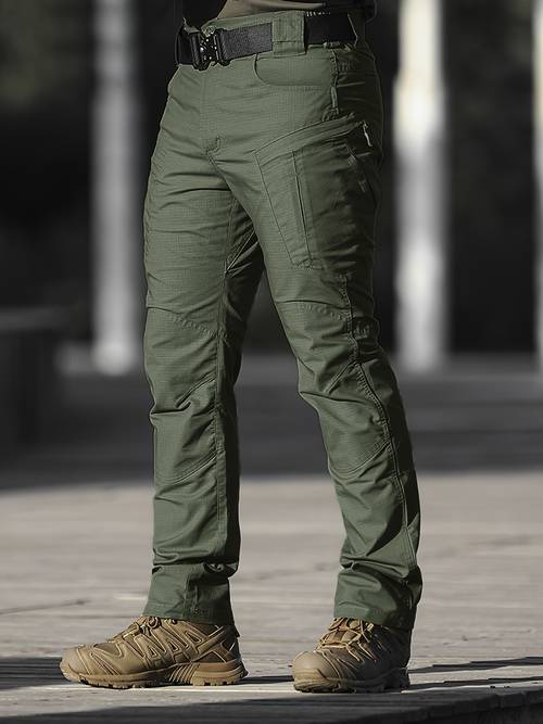 mens cargo pants with multiple pockets solid color beige durable fabric for outdoor hiking construction work spring summer essential machine washable work cargo pants regular fit pants nonstretch fabric
