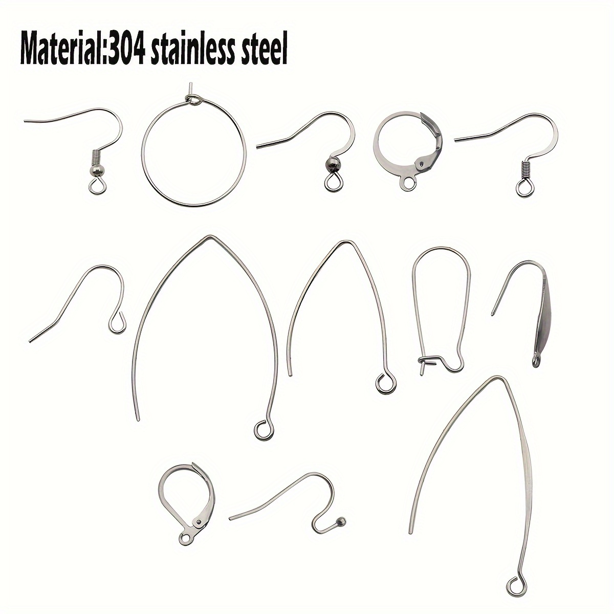 3 Colors Stainless Steel Earring Hooks Metal Ear Wire - Temu