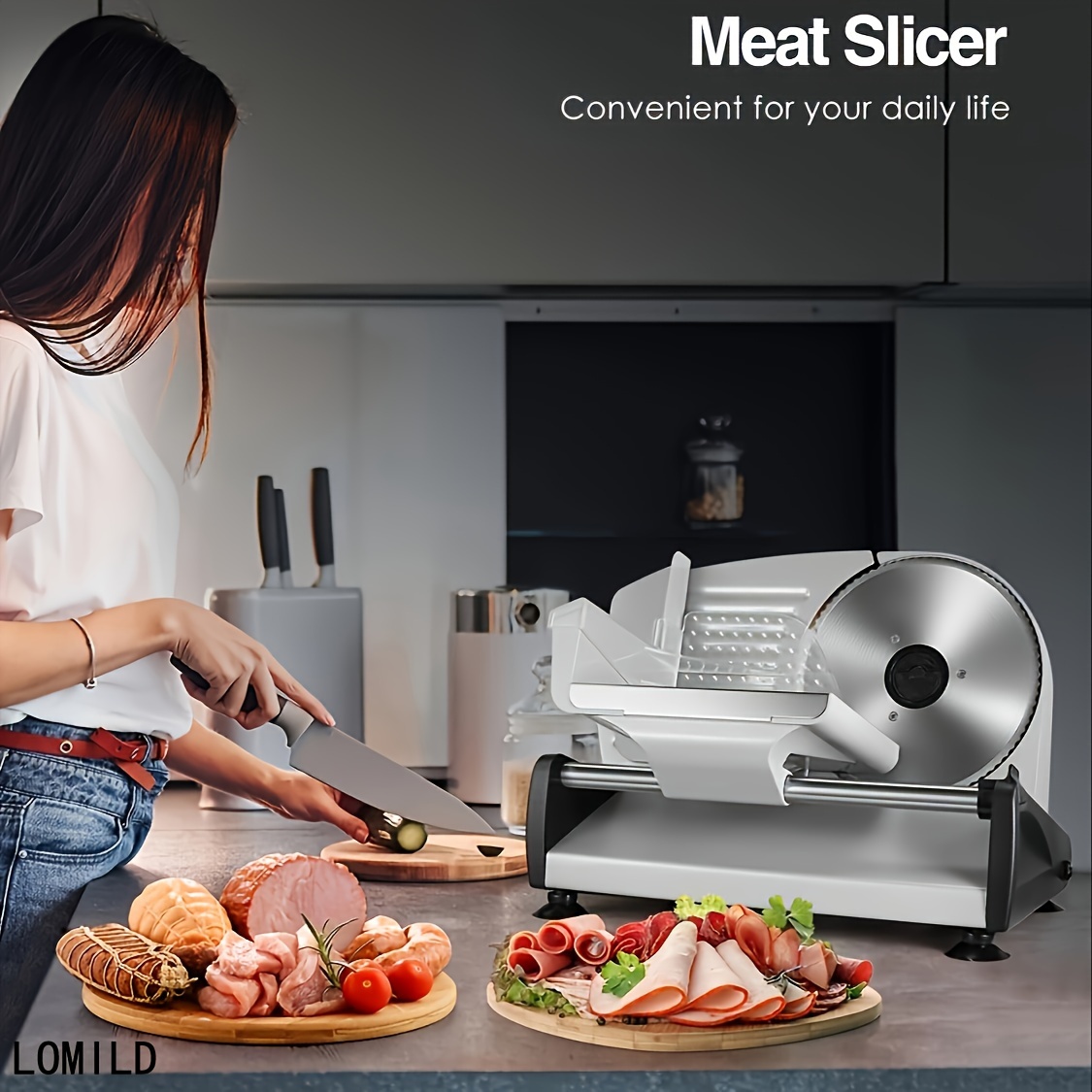 PAYISHO Manual Frozen Meat Slicer Stainless Steel Meat Cleaver for Frozen  Meat，Food Slicer Slicing Machine for Home Cooking BBQ Hot Pot : :  Home