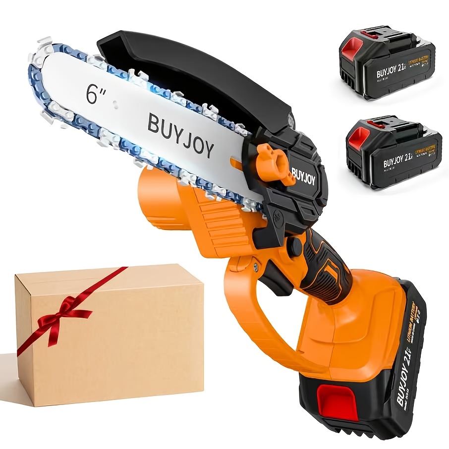TEMU Mini Cordless Chainsaw, Lightweight And Portable Handheld Electric Pruning Saw, With A Splash Guard, Safety Lock, And Optional Rechargeable