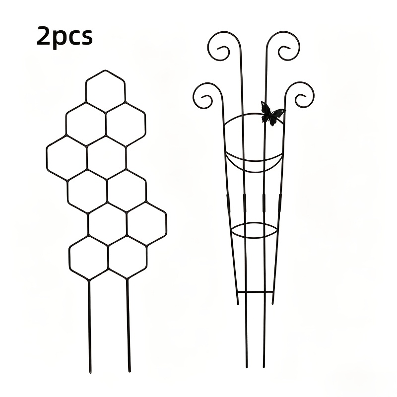 TEMU 2pcs, Brand New Combination, Honeycomb + Wave Belt Climbing Plant Support Frame, Suitable For Indoor And Outdoor Plant Growth Climbing Vine
