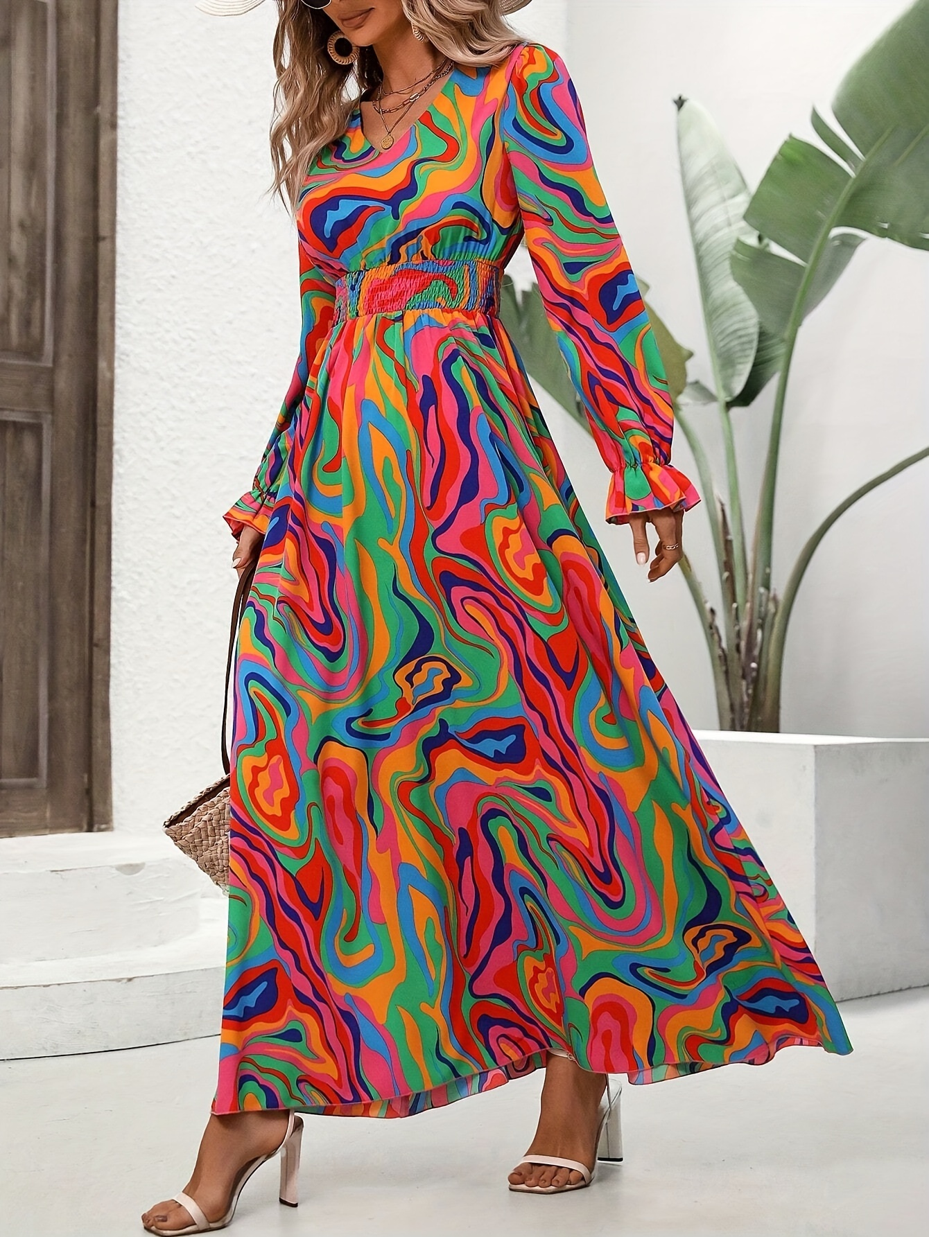 chinese dress ladies Perfect Sleeve Loose Plain, Breezy, Long Maxi Dress for Summer main image 0