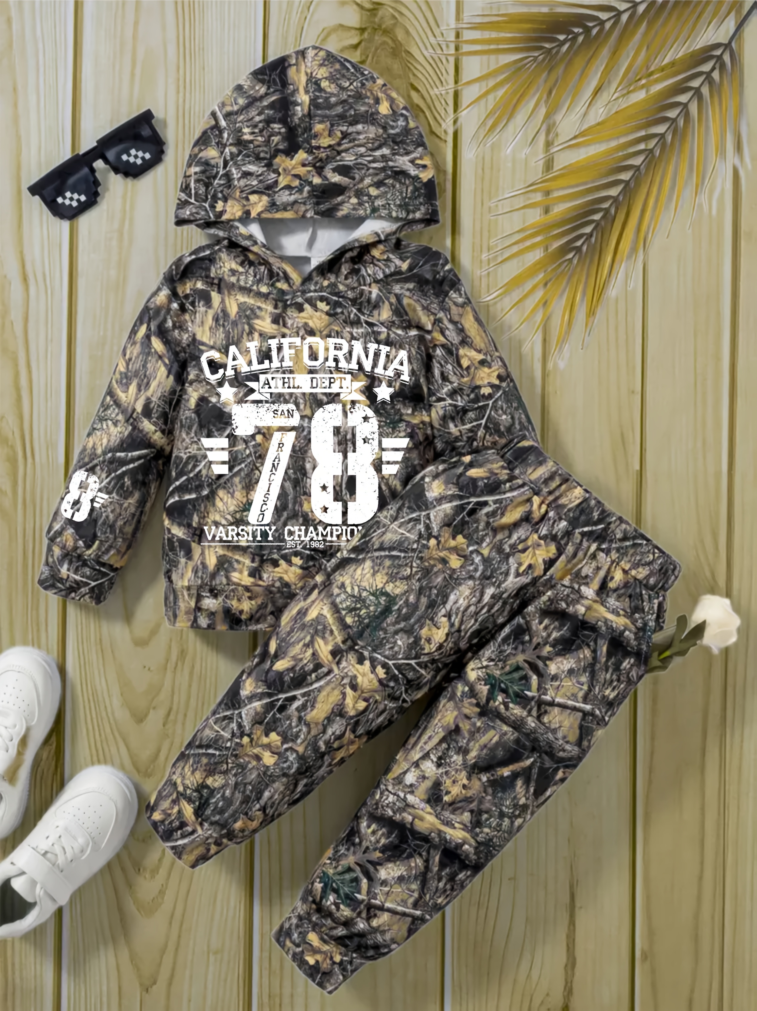 Winter Girls Camo Tracksuit Boy Street Dance Sweatshirt Camouflage