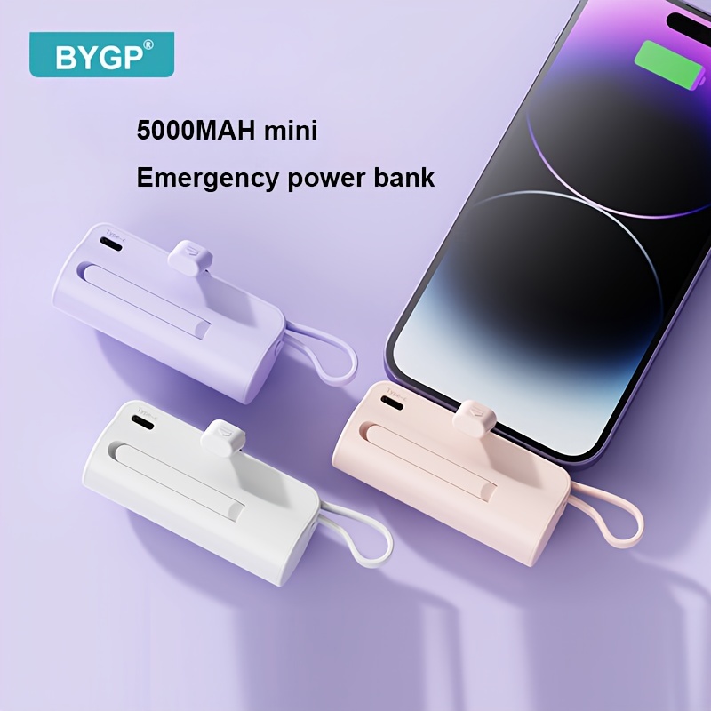 Chargeur Portable BYGP 5000Mah, Batterie Externe Ultra-Compacte de Voyage, Compatible avec iPhone 14/13/12 Pro Max/iPad Pro/Samsung Android, Batterie Externe de Secours, Batterie de Secours USB pour Téléphone, Cadeau