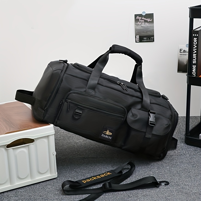 E-shop Große Sport- Freizeit-Reisetasche mit Nass/Trocken-Trennung, Tragbarer Rucksack für Outdoor-Fitness, Radfahren Reisen, mit Separatem Schuhfach,