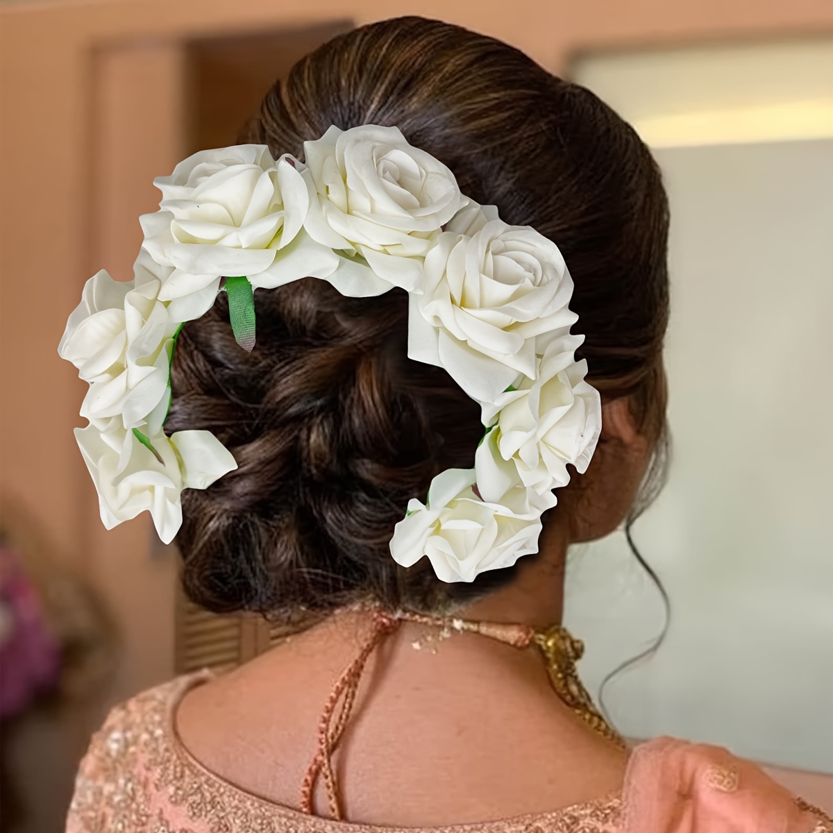 невеста цветочная диадема украшения для волос роза виноградная лоза аксессуары для волос пучок детали 1