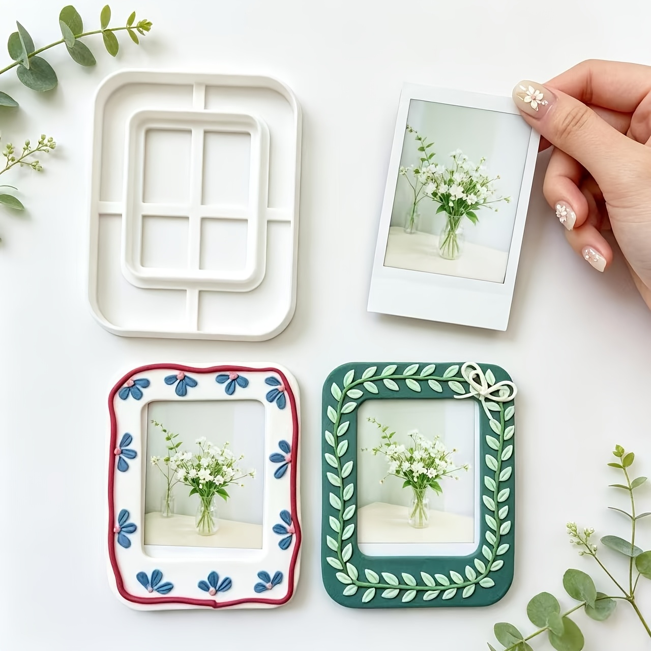TEMU Handmade Photo Frame Clay Mold Tools, Mini Photo Frame Relief Molds, Suitable For Ceramic Clay And Soft Clay, Used For Making Photo Frames