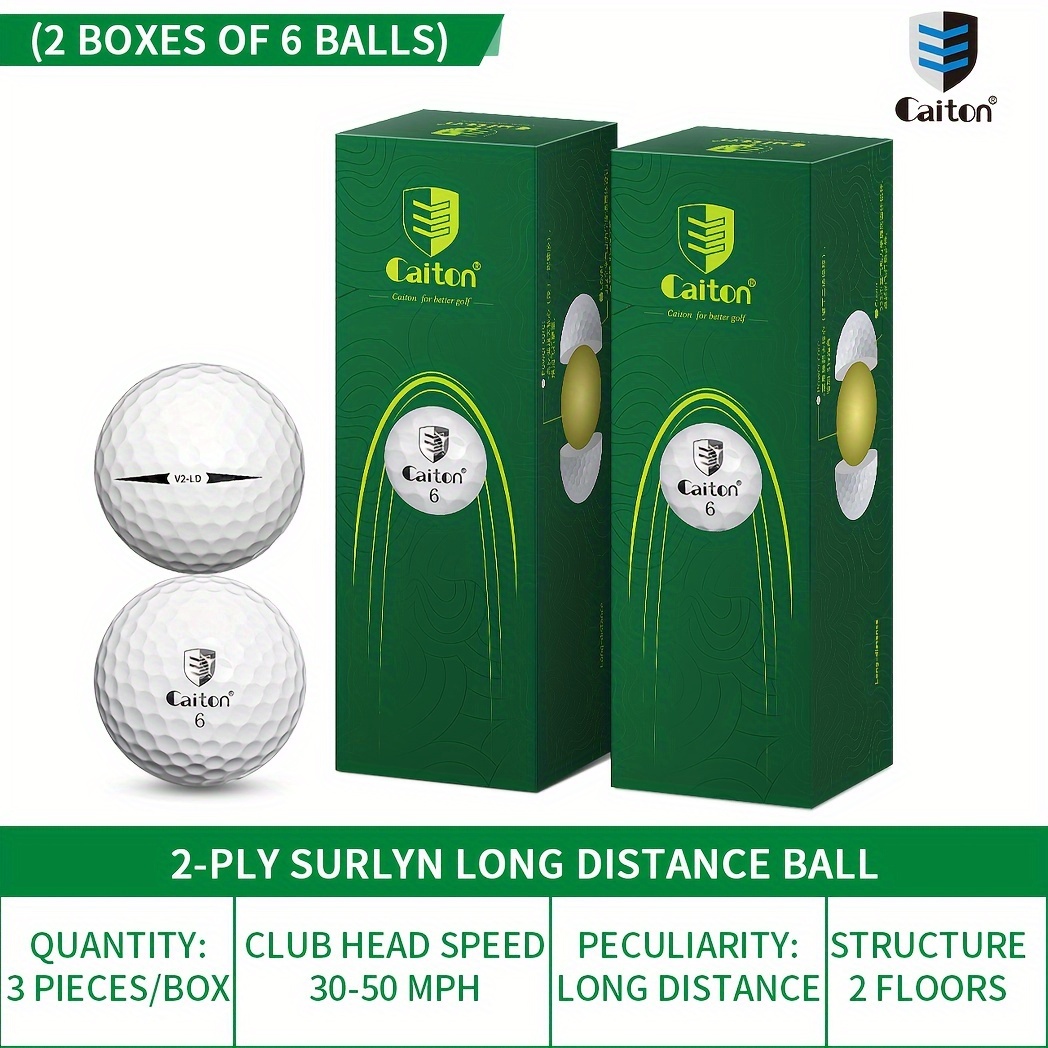 TEMU Caiton Golf Balls | Tournament-level Performance | Construction | Long-distance Flight | Ultra- | 6-pack