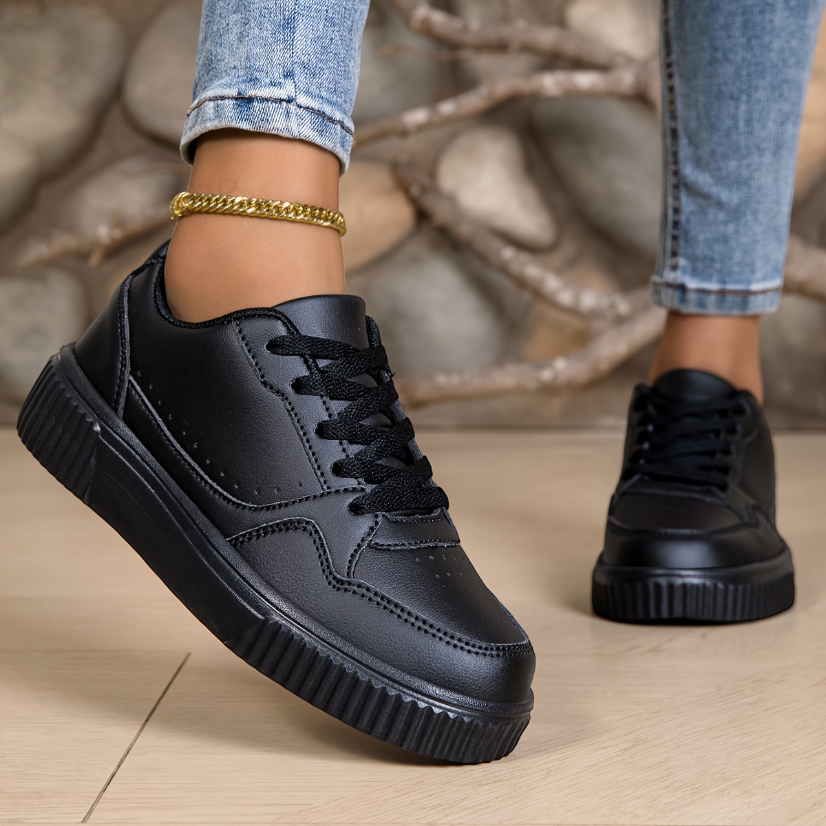 women black sneakers sold on Temu United States